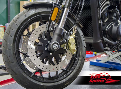 Free Spirits Front brake caliper 4 pot kit with Floating 320MM Rotors for Harley Davidson XG Street Rod
