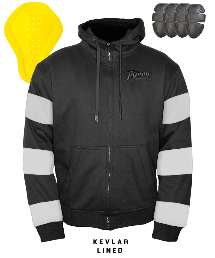 Torque Armored Riding Hoodie - Black, Saddle or Race Day