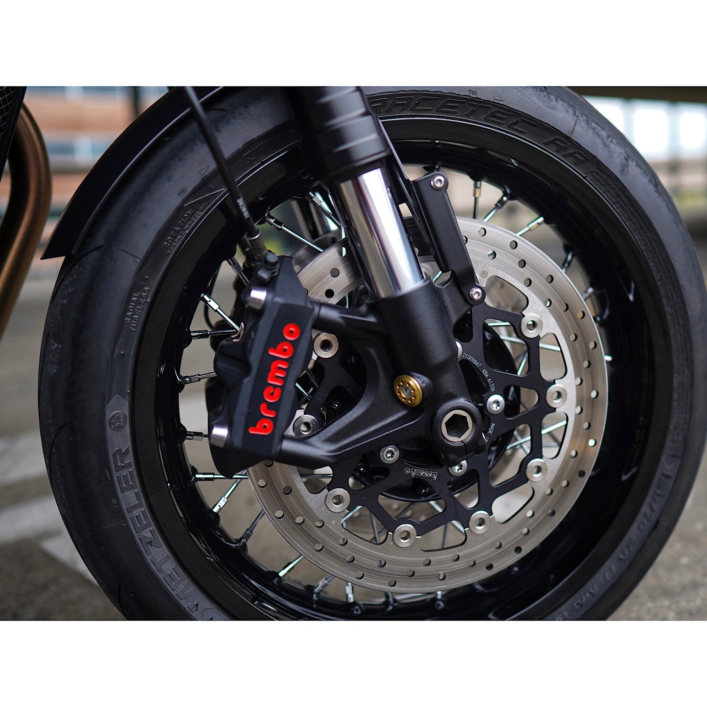 Brembo Serie Oro Florating Brake Rotor - Front - 2016+ Thruxton R, Bonneville T120, Bobber, Bobber Black