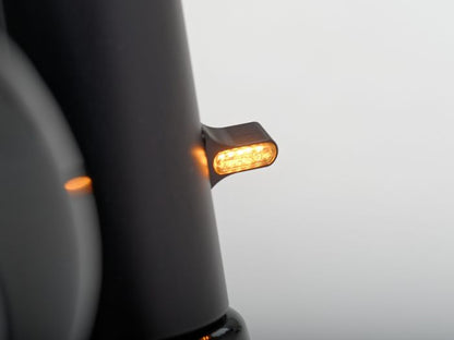 Wunderkind Fork Tube Covers with LED Signals - Indian Scout Bobber