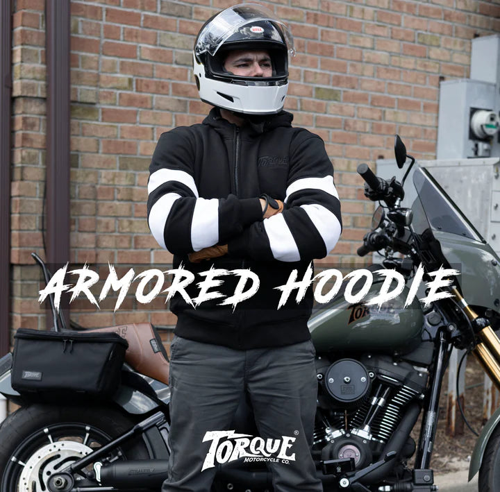 Torque Armored Riding Hoodie Black Saddle or Race Day XL Black