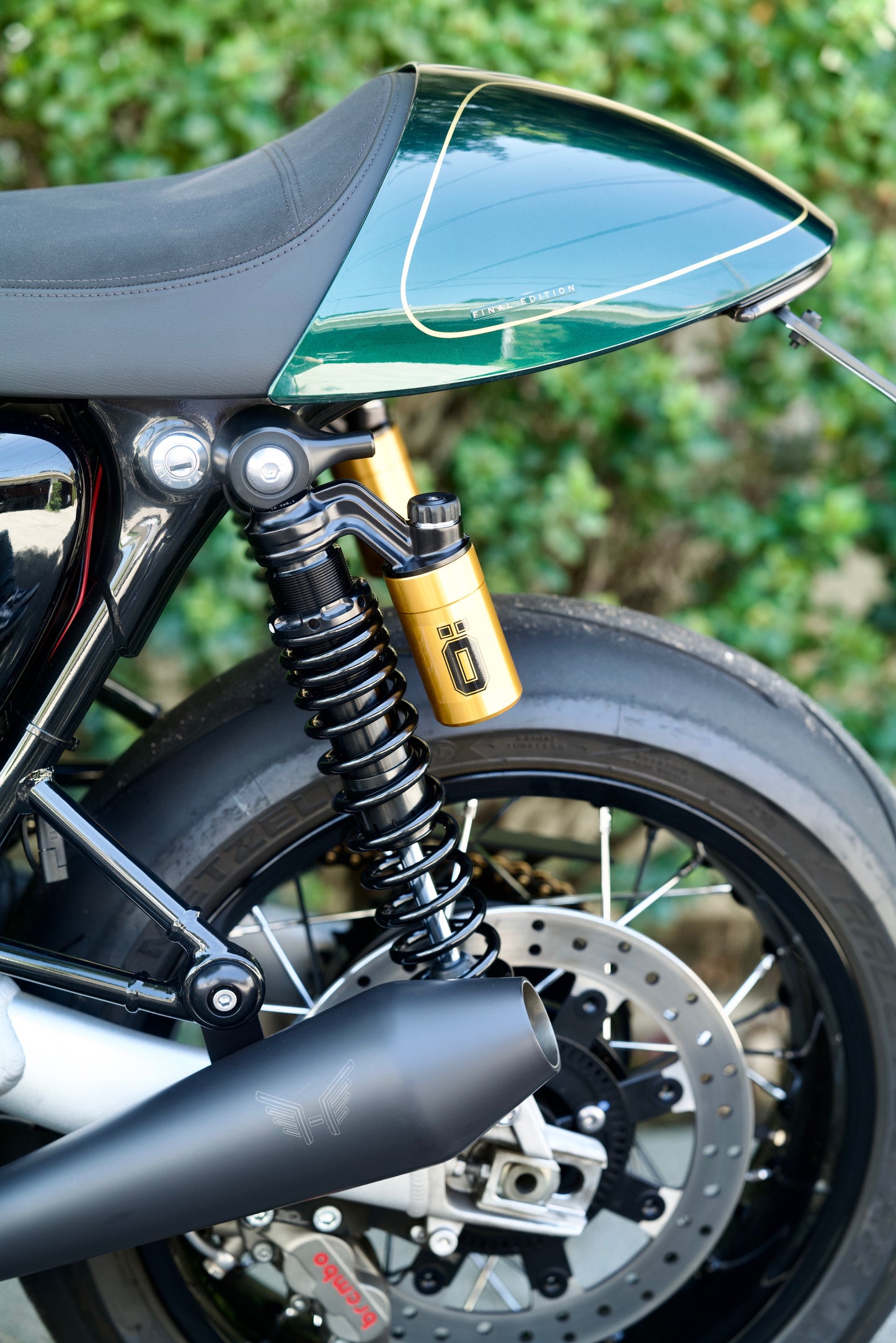 Ohlins S36PR1C1L STX36 Blackline Gold Reservoir Shocks - Triumph Thruxton R / 1200 / Speed Twin