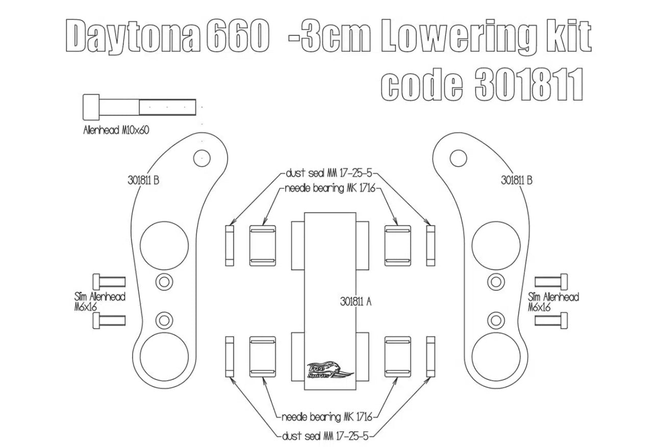 Free Spirits 30MM Rear Lowering Kit - 2024+ Triumph Daytona 660