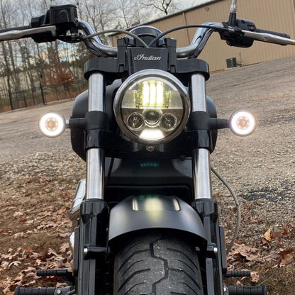 Custom Dynamics Pro-Beam LED Front Turn Signals - Amber / White - 2017-2024 Indian Scout / Bobber / Rogue