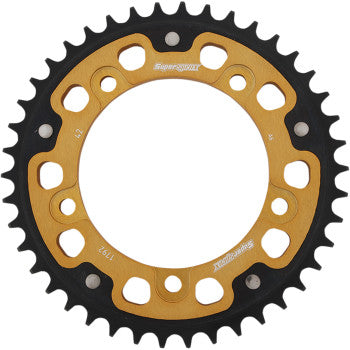 Supersprox Stealth Sprocket - Gold / Black - 525 - 43T - Air Cooled Twins