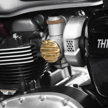 Motone Solid Brass Ribbed Throttle Body Covers