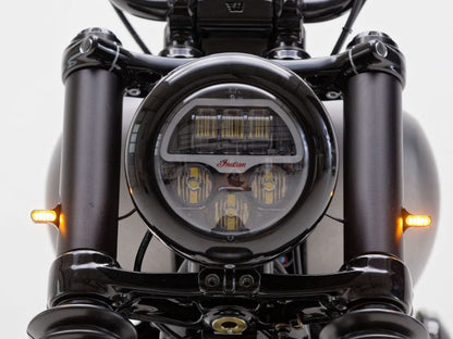 Wunderkind Fork Tube Covers with LED Signals - Indian Scout Bobber