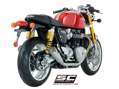 SC Project Conic 70s Style Exhaust - Long Version - Triumph Thruxton R and Speed Twin