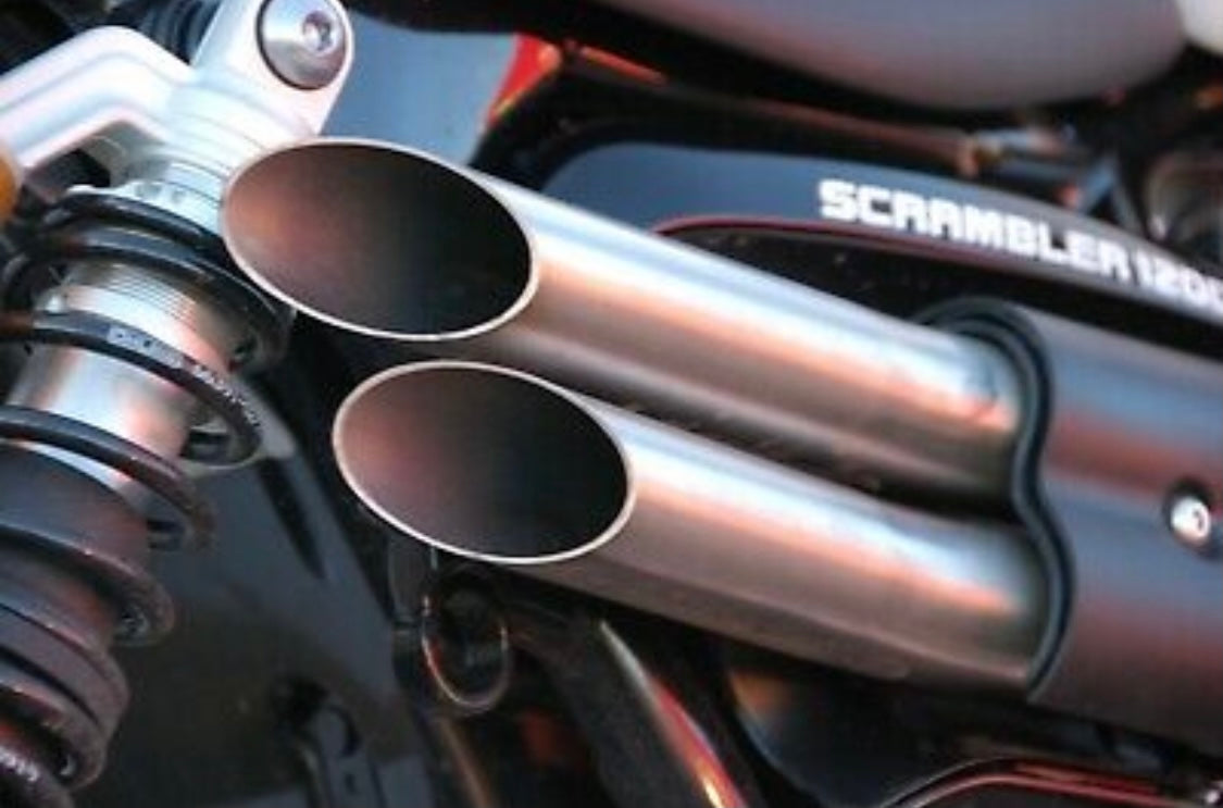 Total Triumph Slash Cut / Guy Martin Slip On Silencers - Triumph Scrambler 1200 XE / XC