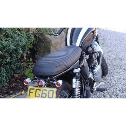 Motone Krait Skinny Seat - Ribbed - Triumph Bonneville, Scrambler and Thruxton- Black