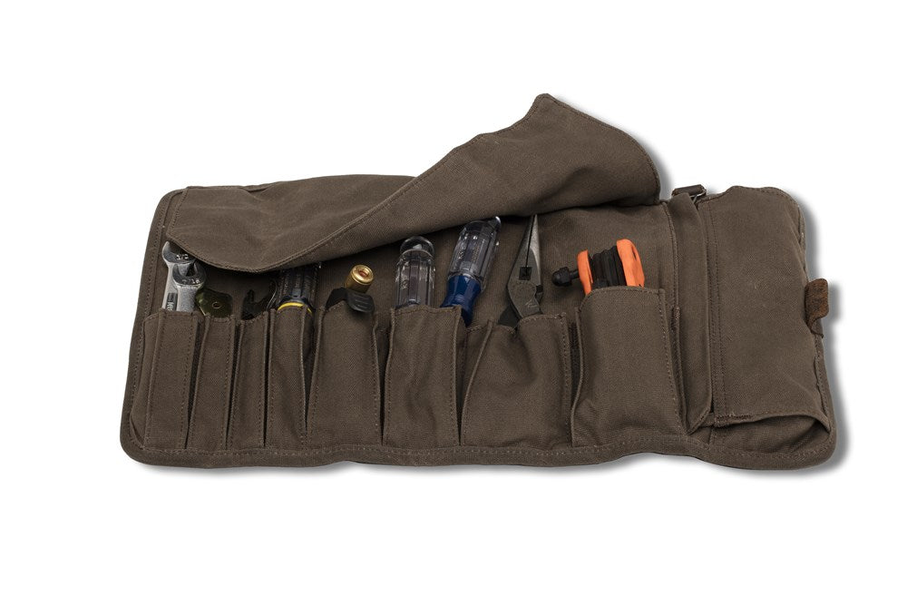 Burly Brand Voyager Tool Roll - Black or Dark Oak Brown