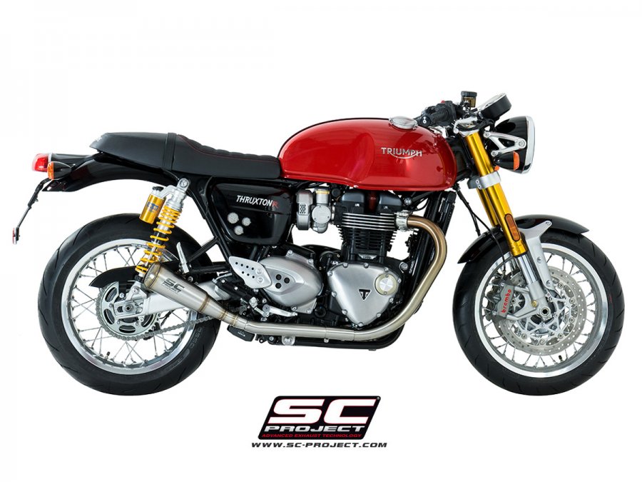 SC Project Conic 70s Style Exhaust - Short Version - Triumph Thruxton R and Speed Twin