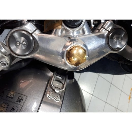 Motone Brass Steering Stem Nut - 2016+ Triumph Classics