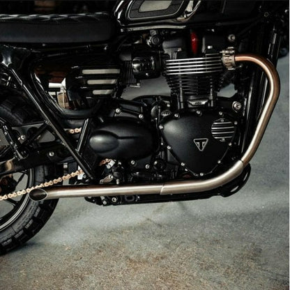 Motone Bedlam Slash Cut Turn Out Mufflers - Triumph Street Twin / Street Cup