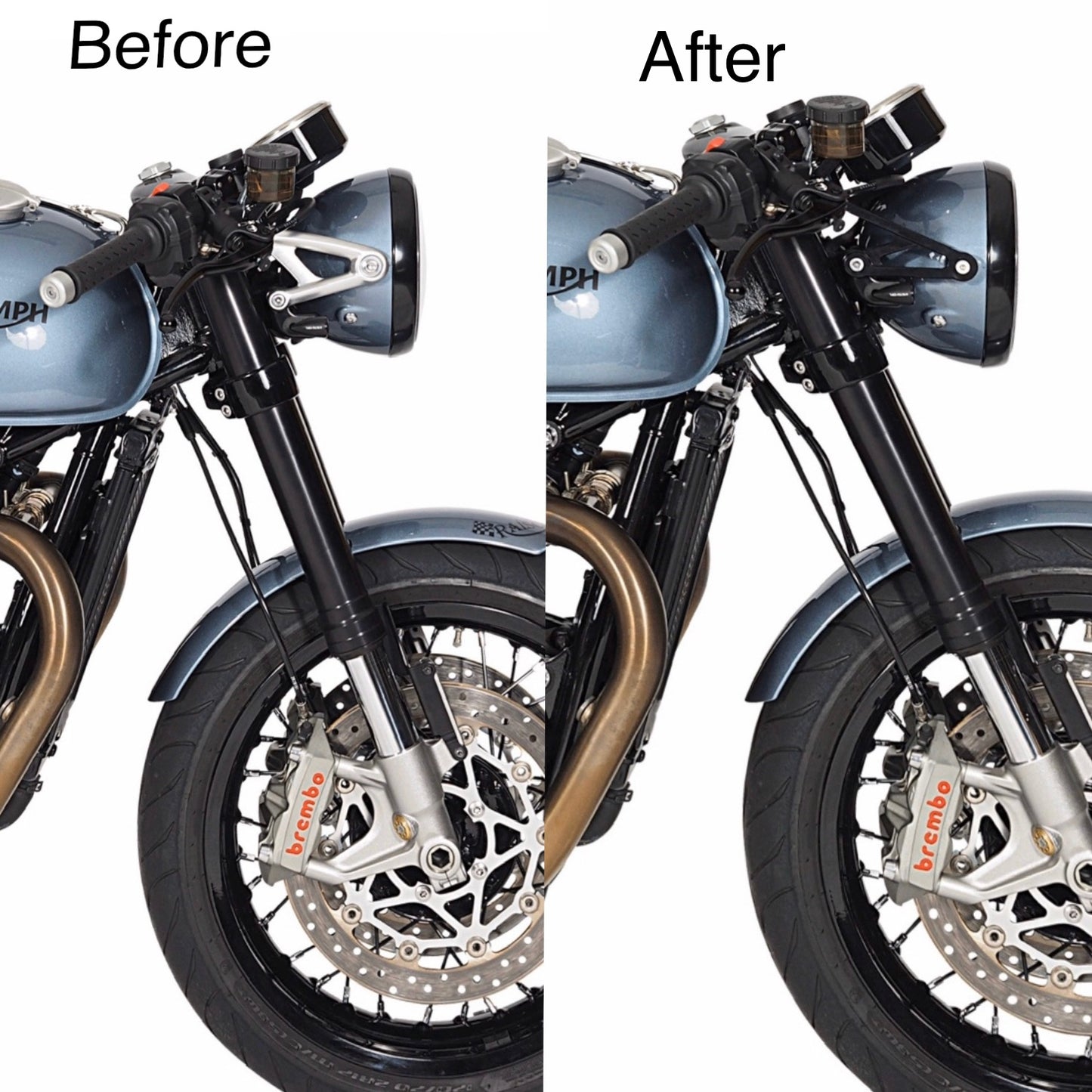 Classicbike Raisch Headlight and Gauge Lowering Kit - Triumph Thruxton R / 1200 and Speed Twin 2019-2020