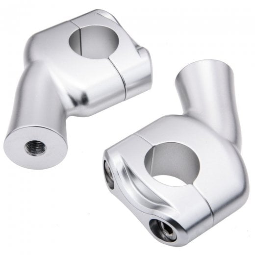 Motone Up-And-Over Handlebar Risers for 1 1/8” 28.6MM bars - Silver - Triumph Speed Twin, 2019+ Street Scrambler