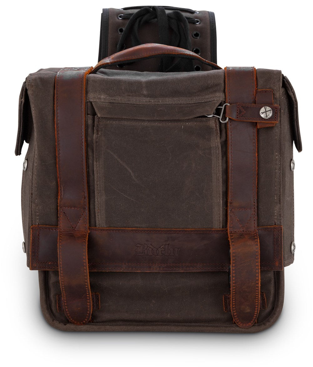 Burly voyager brown waxed outlet canvas backpack