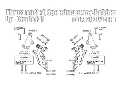 Free Spirits Brembo Dual Caliper Kit - Triumph Bobber Black, Speedmaster 1200 and Thruxton 1200