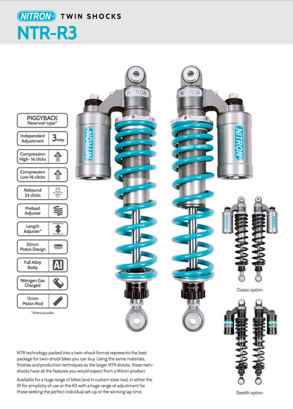 Nitron NTR R3 Twin Shocks - Indian Scout, Scout Bobber