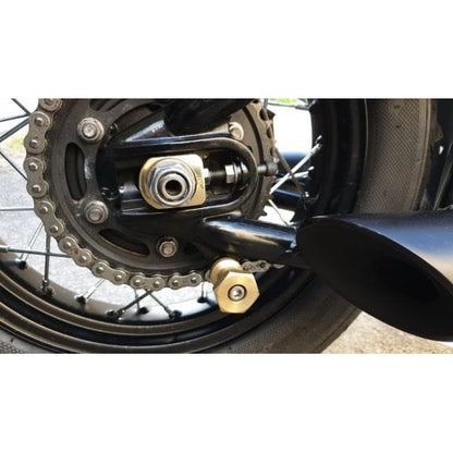 Motone Rear Axle / Chain Adjusters - Brass