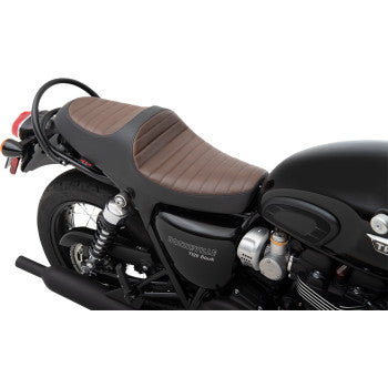 Z1R Predator III Seat - Black/Brown - 2016+ Triumph Bonneville T100, T120, Street Twin, Street Scrambler