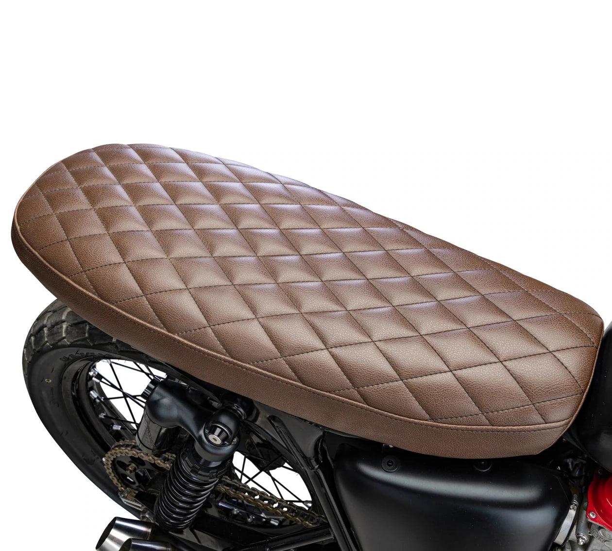 British Customs Diamond Stitch Slammer Seat - 01-15 Bonneville, Thruxton and Scrambler