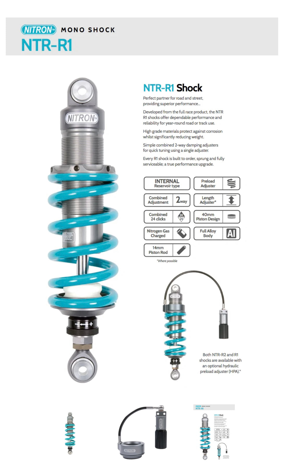 Nitron R1 Shock Absorber - Triumph Trident 660