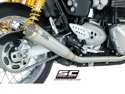 SC Project Conic 70s Style Exhaust - Long Version - Triumph Thruxton R and Speed Twin