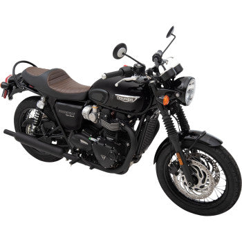 Z1R Predator III Seat - Black/Brown - 2016+ Triumph Bonneville T100, T120, Street Twin, Street Scrambler