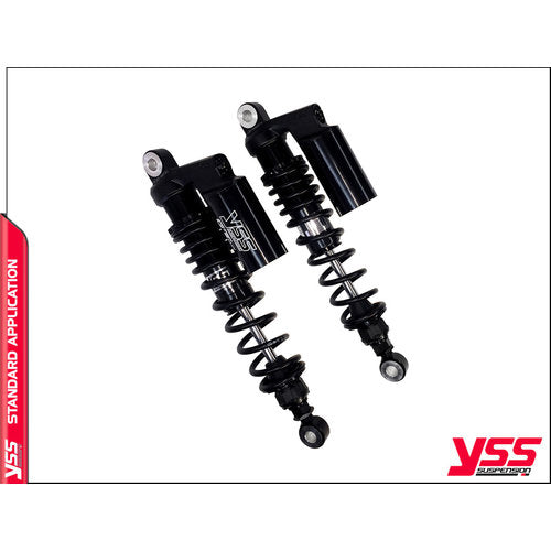 YSS G362-TRCL Reservoir Twin Shocks - BLACKLINE - Royal Enfield Interceptor 650 and Continental GT