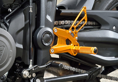 Sato Racing Adjustable Rearsets - Black or Gold - Trident 660