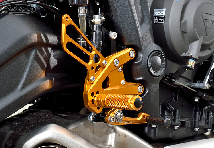 Sato Racing Adjustable Rearsets - Black or Gold - Trident 660