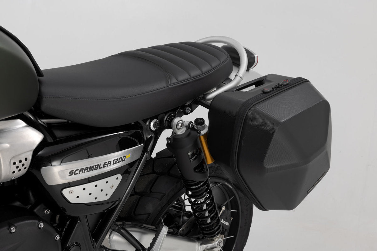 SW-Motech Urban ABS Left Side Quick Detach Bag Setup - Triumph Scrambler 1200 XE / XC