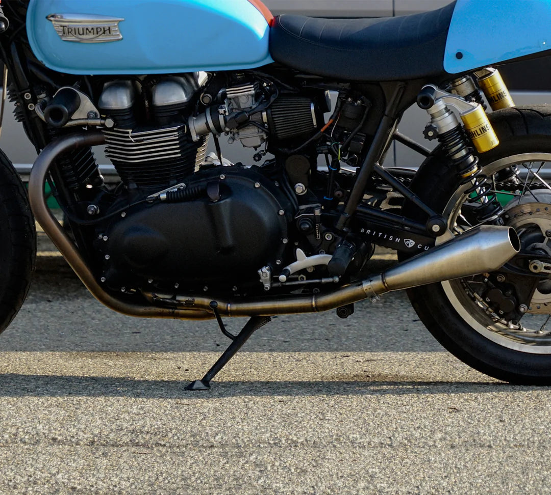 British Customs Low 2:1 Predator Exhaust - 2001-2015 Triumph Bonneville and Thruxton (Air Cooled)