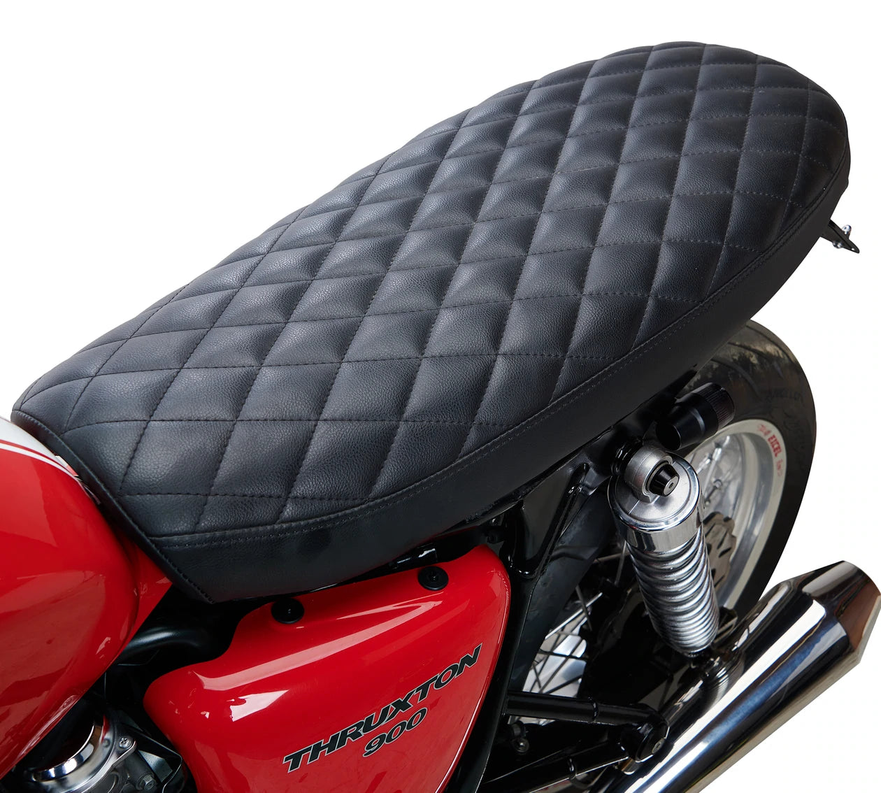 British Customs Diamond Stitch Slammer Seat - 01-15 Bonneville, Thruxton and Scrambler