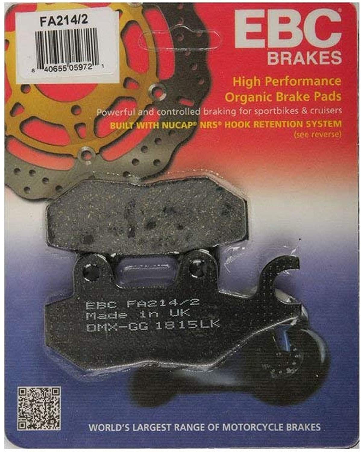 EBC Organic Brake Pads - FA214/2 - Rear - Triumph Classics