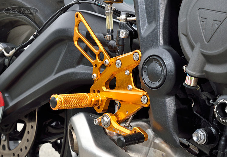 Sato Racing Adjustable Rearsets - Black or Gold - Trident 660