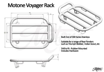 Motone Voyager Rear Rack - for Triumph Bobber - Black