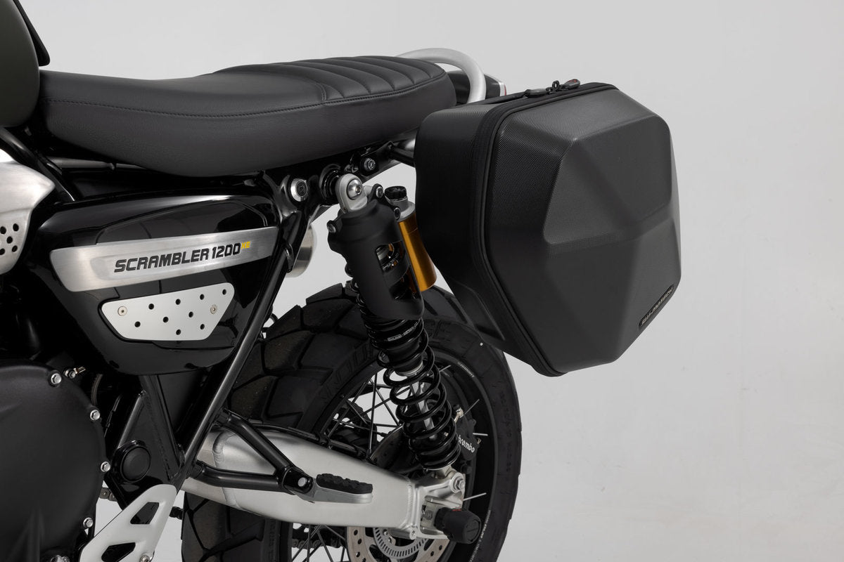 SW-Motech Urban ABS Left Side Quick Detach Bag Setup - Triumph Scrambler 1200 XE / XC