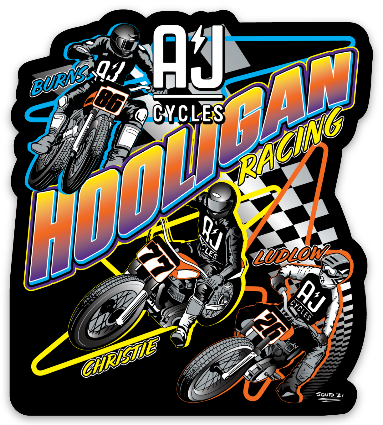 A&J Cycles Hooligan Sticker