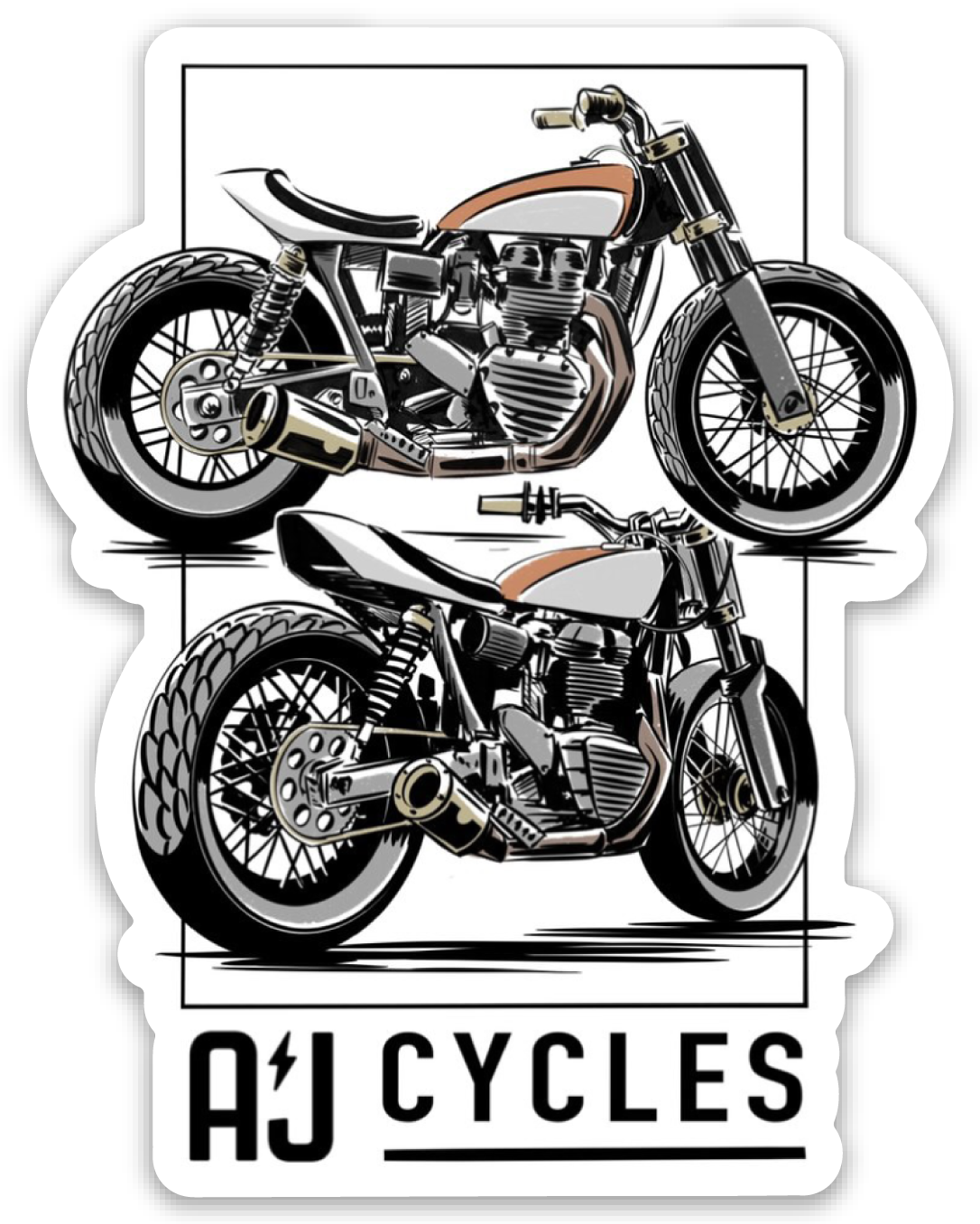 A&J Cycles Triumph Scrambler Tracker Sticker