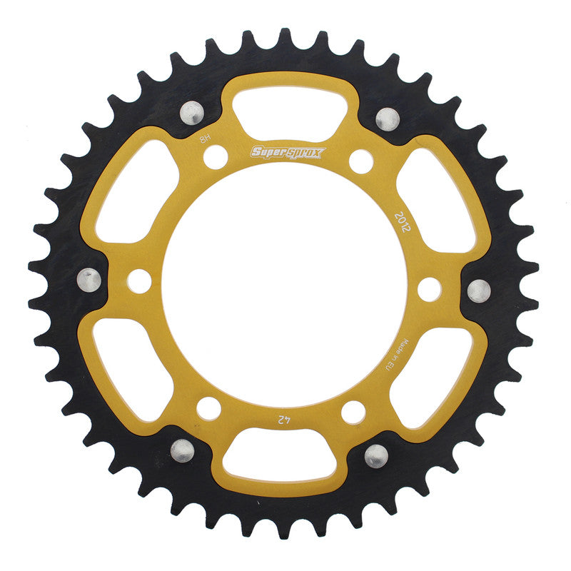 Supersprox Stealth Sprocket - Gold / Black - 525 Chain - 2016+ Triumph Thruxton R / Speed Twin