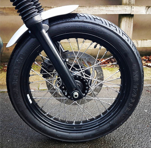 Motone Short Length Front Fender - Black Anodized - 2001 - 2015 Bonneville, Thruxton, Scrambler