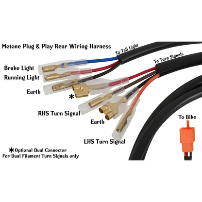 Motone Plug and Play Rear Harness - 2001 - 2015 Bonneville, Scrambler and Thruxton