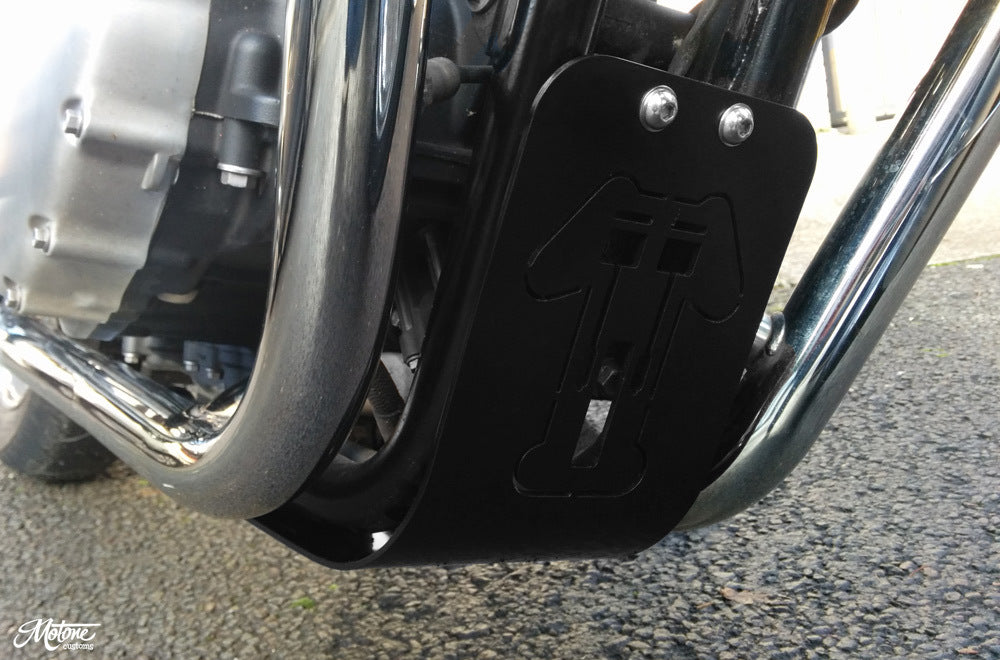 Motone Skid Plate / Sump Guard - 01-15 Triumph Scrambler, Thruxton and Bonneville - Black or Silver