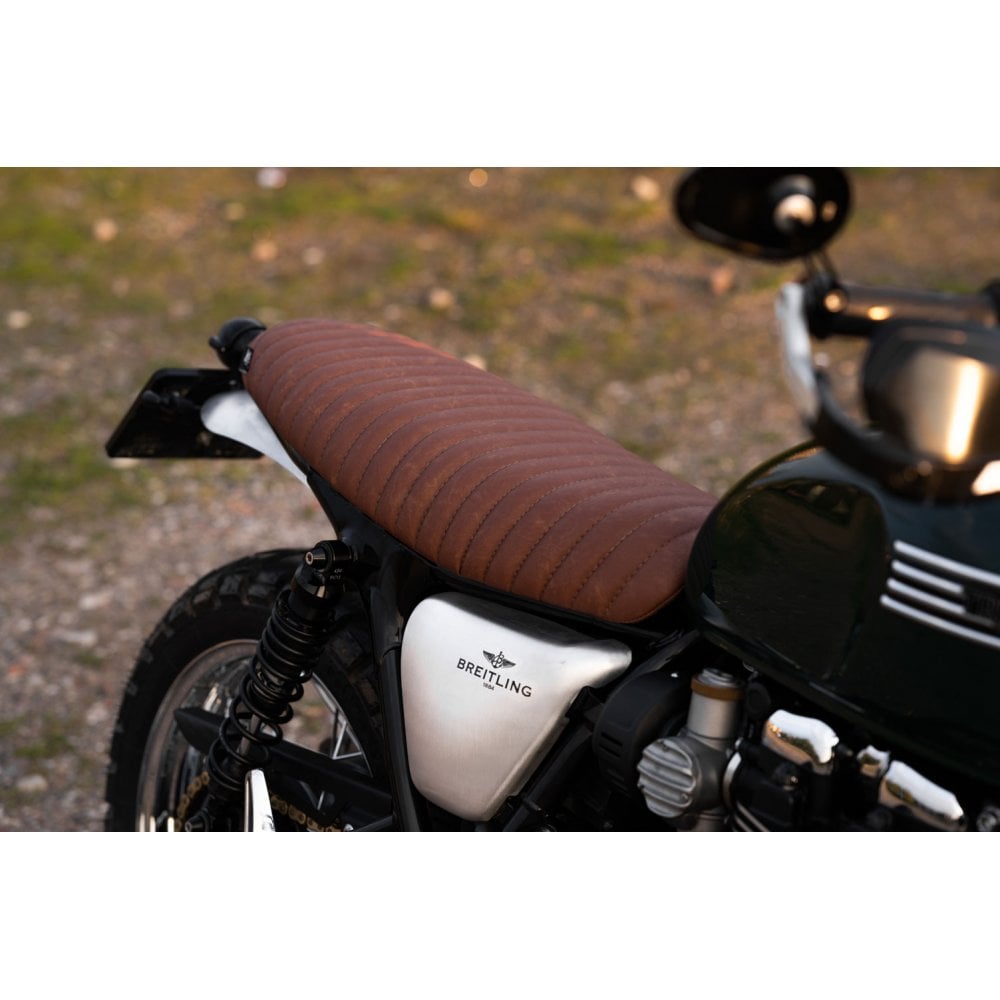 Motone The Viper- Low Profile Skinny Ribbed Seat - Rare Earth Brown - 2016+ Triumph Classics